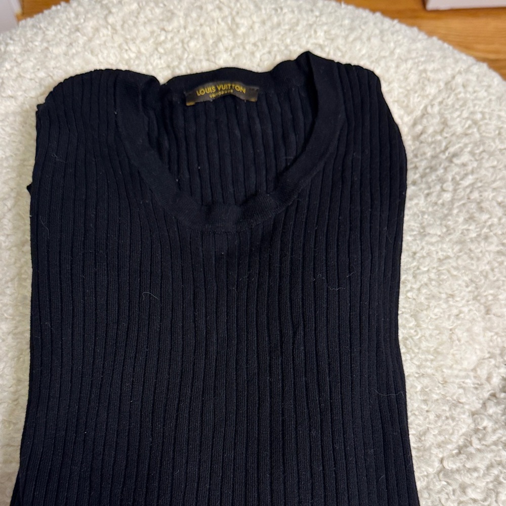 Louis Vuitton Classic Black Ribbed Knit Top Medium - Picture 5 of 5